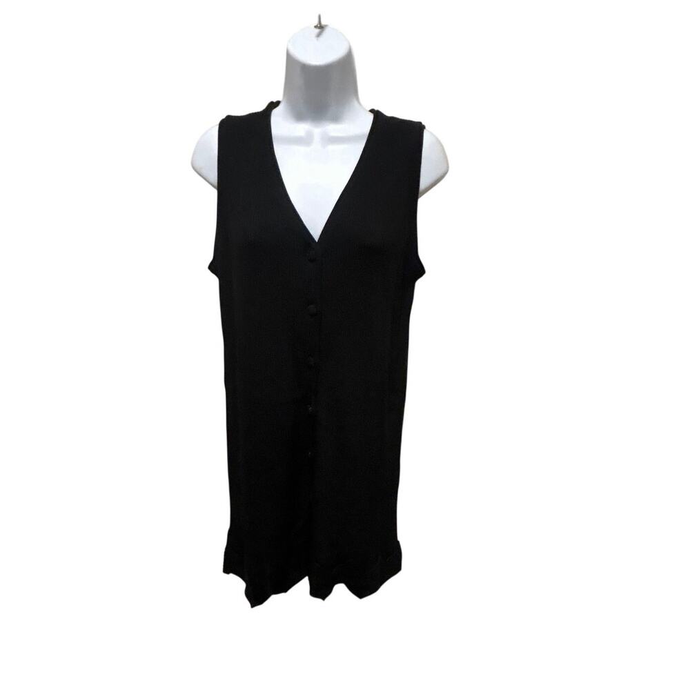 Vtg 90’s Blk Evening Sweater Vest Top Collaboration Nicole Miller Fred Hayman Lg
